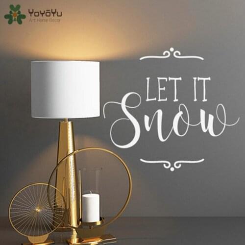 YOYOYU Wall Decal Christmas Quote Vinyl Wall Sticker Let It Snow Merry Christmas Home Decor Window Art Mural Word Interior SY709