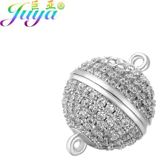 Juya Handmade Beads Jewelry Findings 4 Size Strong Magnetic Clasps & Hooks For Women Crystals Pearls Bracelets Necklaces Making