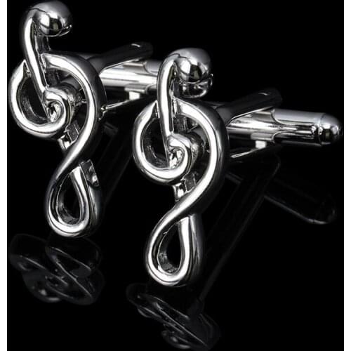 High Quality Musical Note Tie Clip Cufflinks For Mens French Music Symbol Notes Cuff Links In Cufflinks Jewelry Men Xmas Gifts