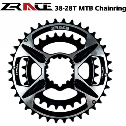 ZRACE MTB Chainrings 2 x 10 / 11 / 12s Chainrings, 38-28T 7075AL, compatible ZRACE BLADE Crank, 3 screw fixed