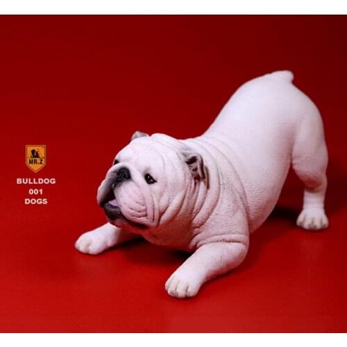 1/6 2 pieces/set of Mr.Z male/female sleeping English bulldog simulation animal model toy F 12' model scene decoration ornament