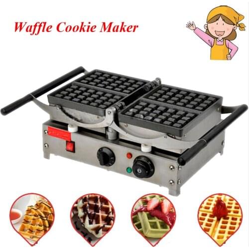 1pc Popular Waffle Cookie Maker Cool Touch Exterior Cake Making Machine with Grilling Press Plates for Restaurant 220V FY-2201