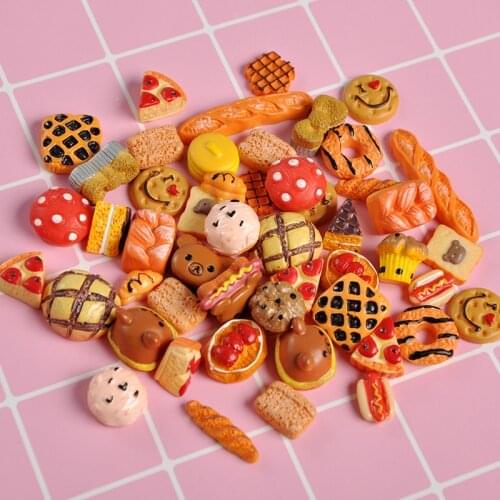 10pcs/20pcs Cute Doll House Re-ment Miniature Breads Pretend Play Food for blyth ob11 bjd Doll Kitchen Accessories