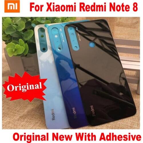 100% Original New Note8 Back Battery Cover Door Housing Rear Case For Xiaomi Redmi Note 8 Pro Glass Panel With Adhesive Tape
