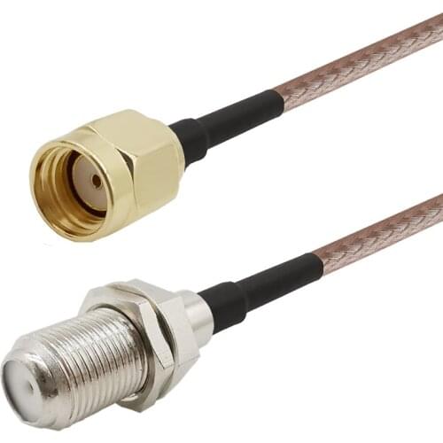 100Pcs RP-SMA Male to F Female Connector Coaxial Coax Cable RP SMA - F Adapter Antenna Extender Cable RG316 F-RP SMA Adapter