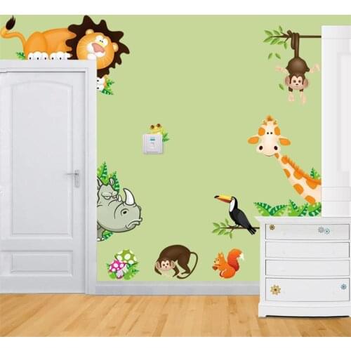 2 design colorful Animals live in your room kids room decoration wall sticker decals child nursery room decor gift stickers