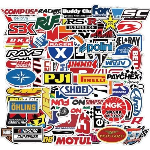 100 PCS Racing Car Graffiti Stickers DIY Baby Chilrens Classic Toy Bike Travel Luggage Guitar Waterproof PVC Decals