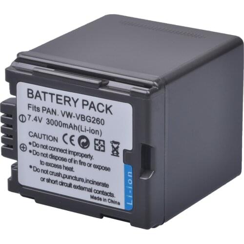 1Pc 3000mAh VW-VBG260 VW VBG260 VBG260 Camera Battery for Panasonic AG-AC7 AG-AF100 HDC-HS250 HS300 HS700 SD600 SD700 SDT750