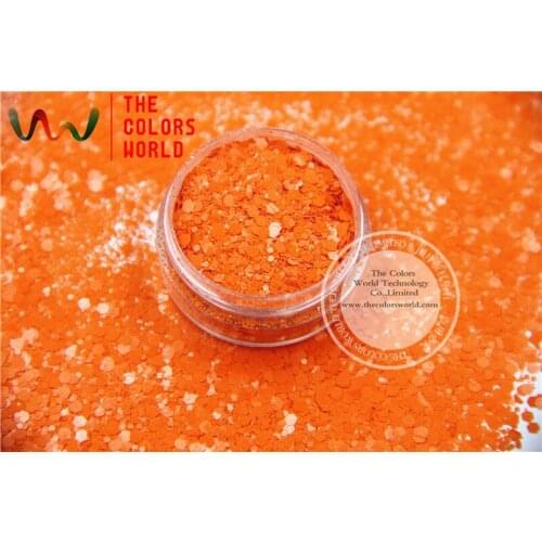 HH2104-240 Orange Colors Solvent Resistant Hexagon Shape Glitter Sequins for nail art DIY decoration Halloweens decorations