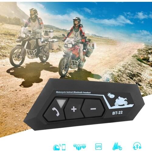 BT22 Bluetooth 5.0 Motor Helmet Headset Wireless Handsfree Stereo Earphone Motorcycle Headphones MP3 Speaker with Mic Waterproof