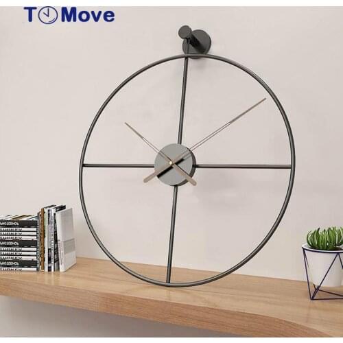 Large Minimalist Wall Clock Metal Iron Silent Wall Clock Modern Design Home Decor Quartz Hanging Clocks Battery Operated relojes