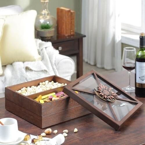 European dry fruit plate, creative box with cover, snack box, modern living room, American melon seed box, wedding candy box