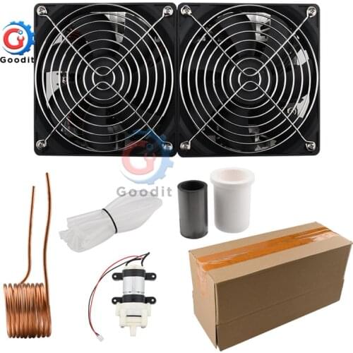 2500W ZVS Induction Heater Heating PCB Board Module Flyback Driver with Coil Dual Fan power high frequency machine Supply Kit