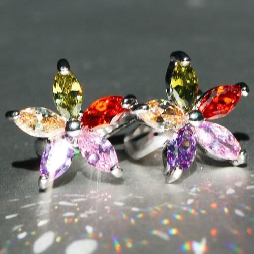 YaYI Fine Jewelry Natural Moissanite Gemstones Zirconia Silver Color Wedding Party Hoop Ear Stud Precious Tassel Earrings