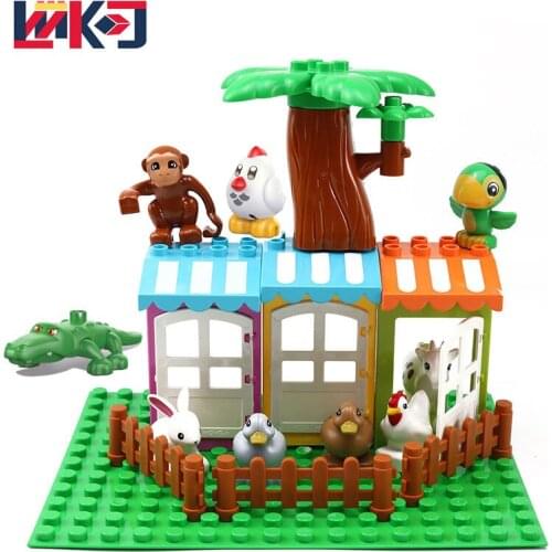 Diy Big Size Building Blocks Plane Animals Figures monkey panda Accessories Compatible with Brands Toys for Children Kids Gifts