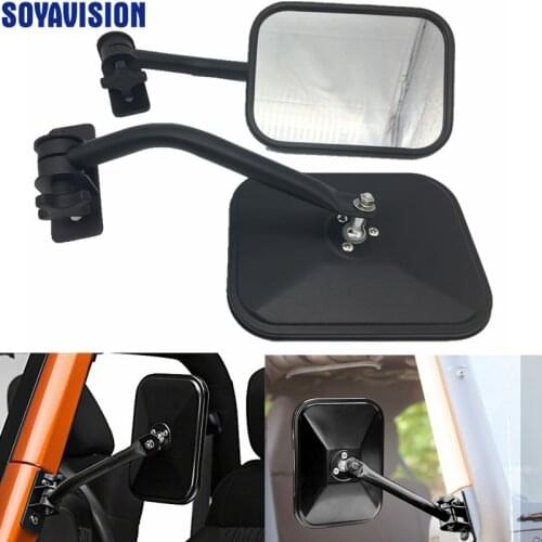 For Jeep Accessories Round 4x4 Mirrors For Jeep Wrangler Rectangular Mirrors for Jeep Wrangler CJ Mirrors 1997~2006 2007~2017