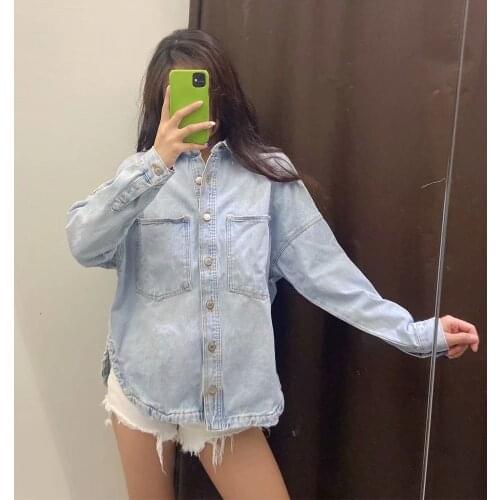 2021 Spring Autumn Women Denim Coat Jackets Fashion Solid Office Casual Slim Outwear Single Breasted High Street De Moda Coats