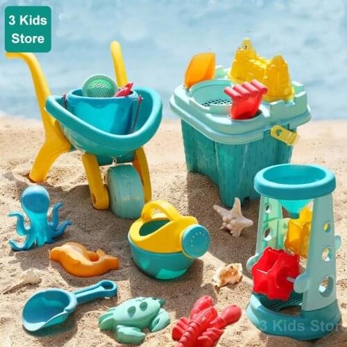 Beach Toys For Kids Play Water Toys Sand Box Set Kit Sand Table Sand Bucket Summer Toys for Beach Play Sand Water Game Play Cart