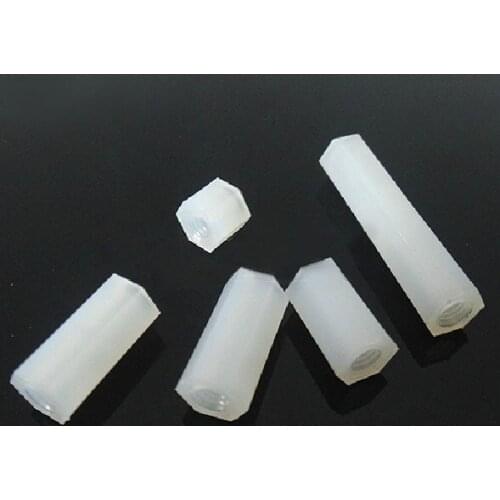 M3 height 6 8 10 11 12 15 18 20 22 25 30 35 40 45 50mm nylon nut hexagon spacer Nylon standoff board isulation plastic nut SSLY