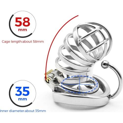 GXLOCK Cock Ring Male Metal Chastity Device Long Chastity Cage With Hook And Loop Anti Off Ring Sex Toys For Men Penis Cage