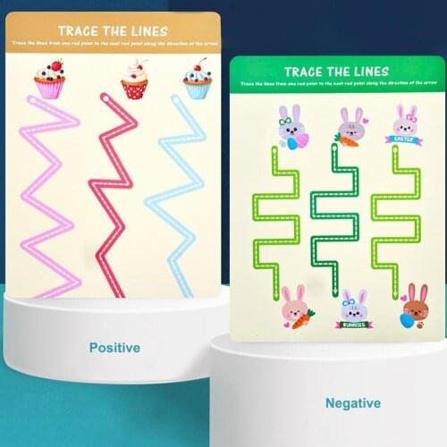 Montessori Kids Pen Control Training Card Fine Movement Teaching Aids Early Educational Learning Children Toys