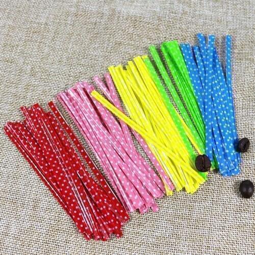 100pcs/bag 10cm Wave Point Plastic Coated Wire Baking Package Biscuit Bag Gift Plastic Bag Sealing Wire Favor