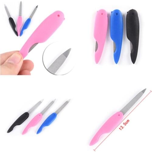 3pcs/lot 13.5cm Nail File Random Durable Steel Metalic Stainless Steel Fold Cuticle Tool Files Nail Art Tool