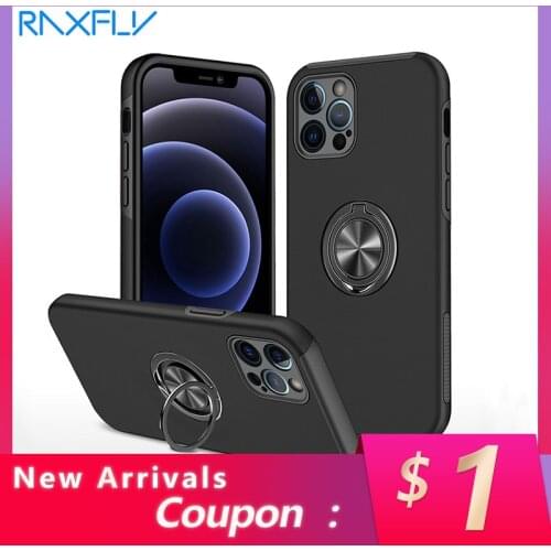 Raxfly Shockproof Phone Case For iphone 12 11 Pro Max X XR XS Max 8 7 6 Plus Ring Magnetic Car Phone Holder Back Cover Cases