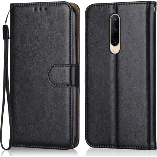 Luxury Leather Case for On OnePlus 7 Pro 5G Wallet Stand Flip Case Phone Bag With Strap