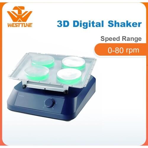 SK-D1807-E Lab Economical 3D Digital Stainless Steel Shaker, Max. Load Capacity 3kg with Platform, Speed Range 0-80rpm