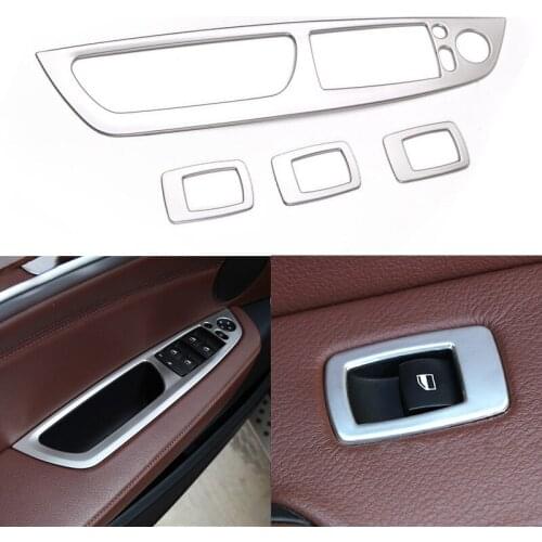 Car Styling Door Armrest Panel Cover Stickers Trim for -BMW X5 E70 Window Glass Lifting Buttons LHD