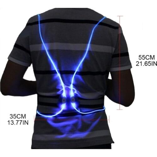 Reflective LED Fiber Y-Shaped Harness for Night Riding Running Color Luminous Chest Vest Lightweight Outdoor Sport Safety