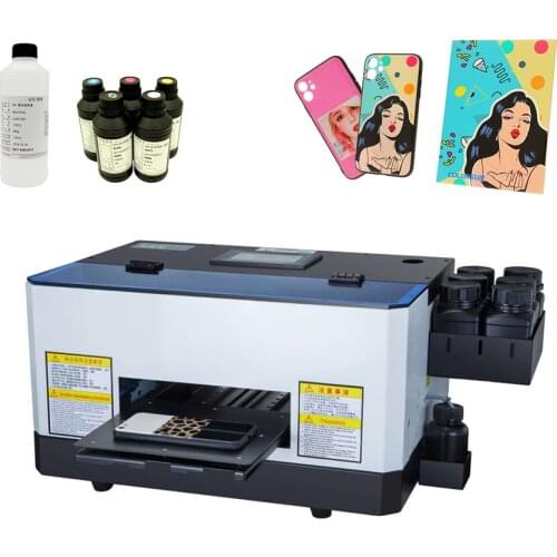 A5 UV Printing Machine Automatic Flatbed A5 Mini UV Printer Mini Inkjet Printer For Mobile phone case leather glass