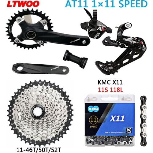 LTWOO Bicycle Derailleur Groupset AT11 1×11 Mountain Bike Derailleur MTB 11-46/50T/52T Flywheel 104 BCD Crank Sprocket 11S Chain