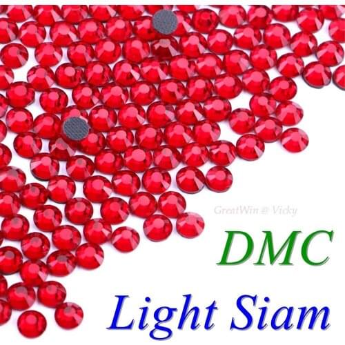 All Size! Light Siam, DMC Hotfix Rhinestone SS6 SS10 SS16 SS20 Glass Crystals Stones Hot Fix Iron-On FlatBack With Glue