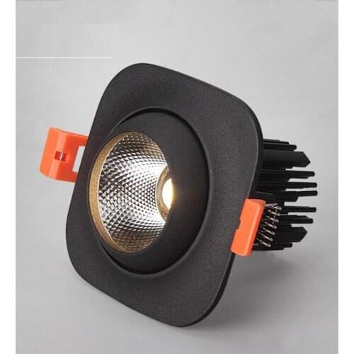 High Quality Dimmable 15w 230V 110V Black Shell COB Led Ceiling Lights Recessed Round LED Spot Light