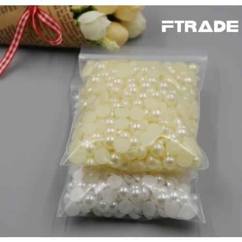 High Quality 500pcs 8mm Imitation Pearl Flatback Half Pearl Diy Crafts And Scrapbooking Meia Perola Material Manualidades