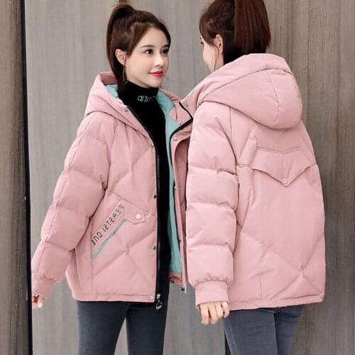 Ladies' Cotton Clothes Outerwear 2021 Winter Loose Hooded Mid Long Printed Womens Cotton Coats Womens Warm Padded Jacket