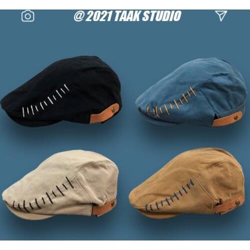 Womens Hat Japanese Anti Wearing Duckbill Hat New Fashion Minority Letter Progressive Hat Art Beret Mens Hat