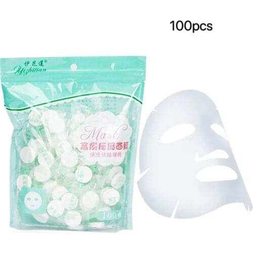 100pcs Compressed Face Mask Paper Skin Care Dry Disposable Compressed Towel DIY Natural Skin Care Wrapped Masks