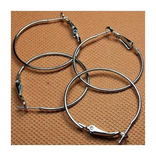 12pcs (6pairs) Hoop Earrings, silver or Gold Earrings, Jewelry 25mm-35mm ,earring hoop for diy