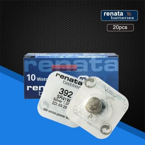 20pack renata Silver Oxide Watch Battery 392 SR41W 1.55V 100% original brand renata 392 renata 41 battery