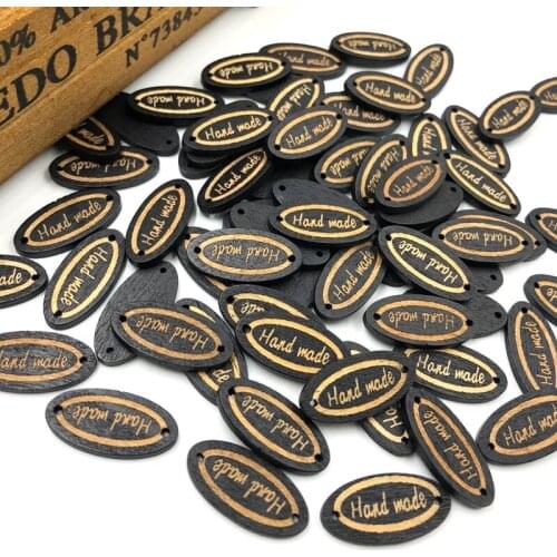 25/50/100pcs Black 27mm Handmade Wood Button Sewing DIY Embellish Craft WB428