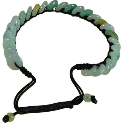 3 Colors Grade A Jade Coin Bracelet Bangle Chinese Jadeite Handmade 50-60 mm