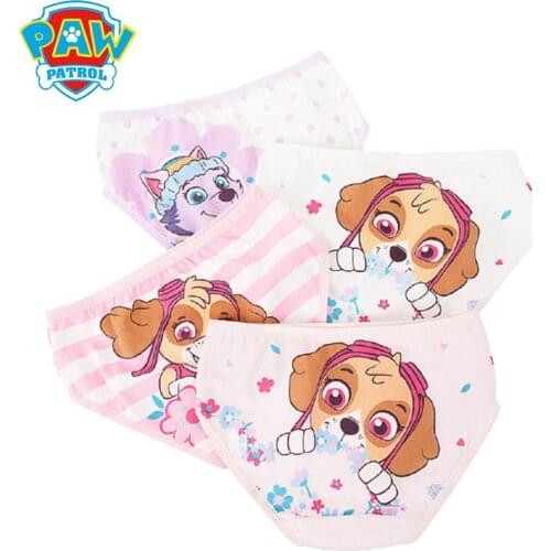 Paw Patrol Anime Cartoon 4pcs Girls Children Cotton UnderwearBriefs Boxer Briefs Cute Printing Panties Short Panties Underpants