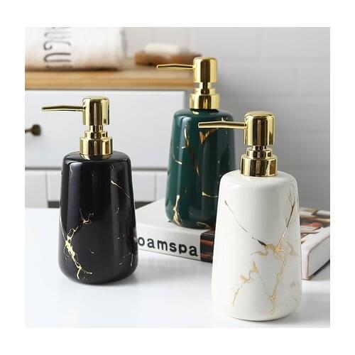 400ml Marbling Ceramic Shower Gel Bottle-Lotion Bottle-Bathroom Soap Dispenser-Toilet Ceramic Hand Wash Bottle-Bathroom Accessor