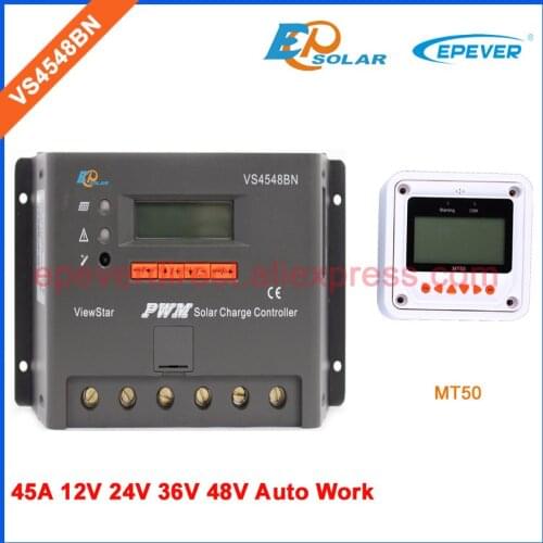 45A 24V 48V battery charger work EPSolar EPEVER ViewStar series VS4548BN Controller off grid tie solar system MT50 Meter