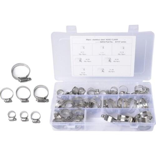 60 Pcs 6-38 Mm Fuel Line Hose Clamps Air Hose Silicone Vacuum Hose Clamp Attachment