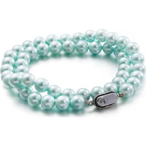 8mm round flawless glare pearl necklace white pink blue pearl handmade jewelry