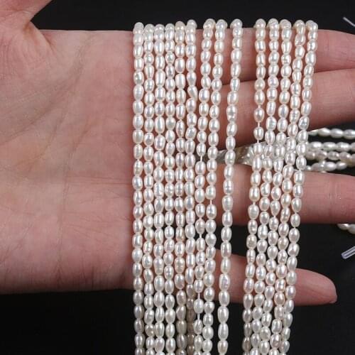 AA Wholesale 2.5-3mm Small Size Rice Pearl Strand Loose Rice Pearl